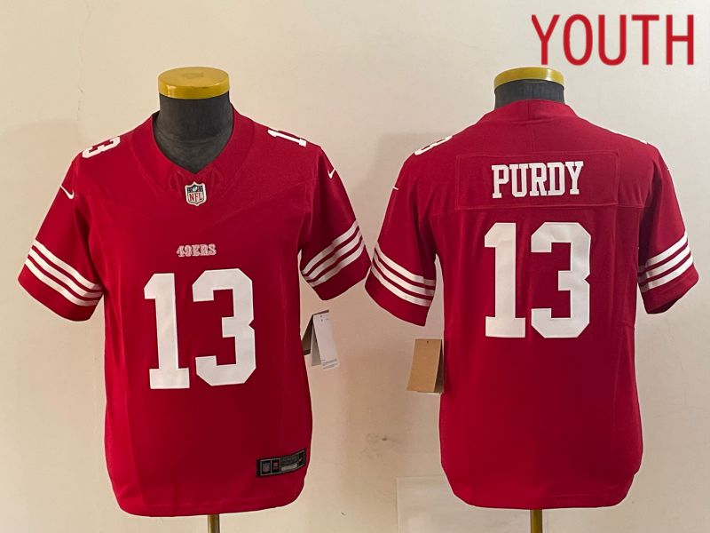 Youth San Francisco 49ers #13 Purdy Red 2023 Nike Vapor Limited NFL Jersey style 3->kansas city chiefs->NFL Jersey
